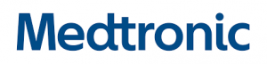 A logo of medtronic in blue with white background